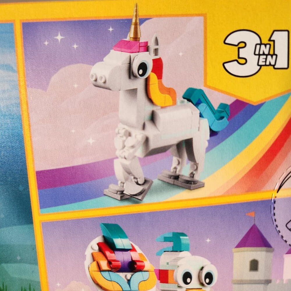 LEGO Creator 3 n1 Magical Unicorn Seahorse Peacock Rainbow 31140 Easter Basket G - Picture 7 of 9